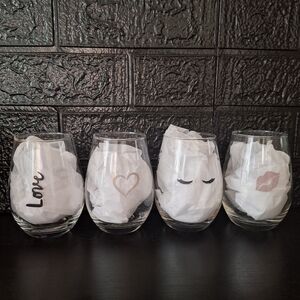 ARCADIA BEAUTY LABS 4 PIECE Stemless Wine Glass Set